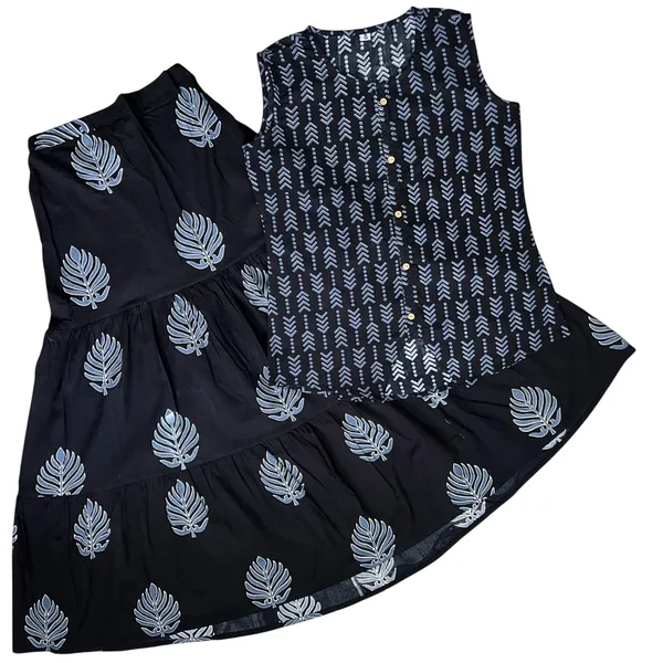 Printed_Black_Color_Cotton_Skirt_Top