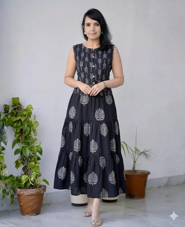 Printed_Black_Color_Cotton_Skirt_Top