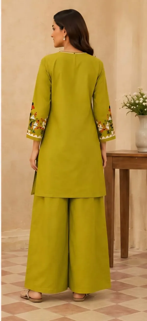 Embroidery_Work_Lime_Cotton_Co_ord_Set