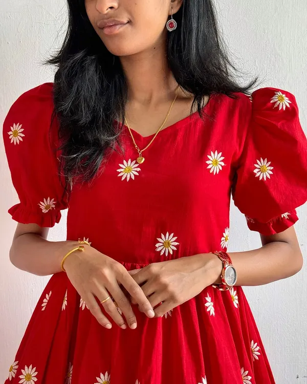 Beautiful_Embroidary_Work_Red_Cotton_Midi_Kurti