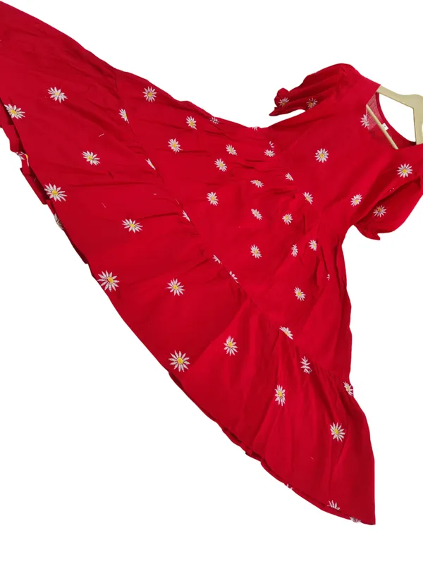 Beautiful_Embroidary_Work_Red_Cotton_Midi_Kurti