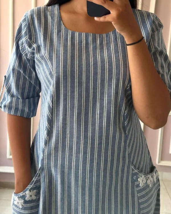 South_Cotton_A-line_Onec_Piece_Sky_Blue_Midi_Dress