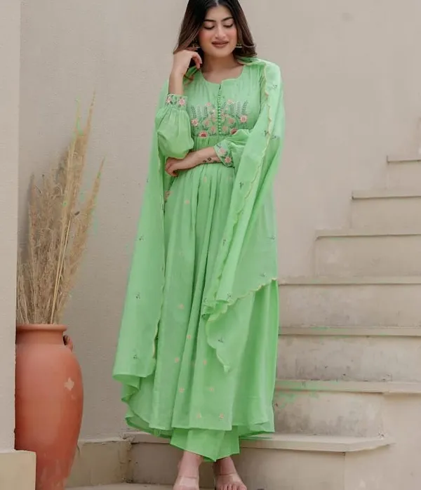 Embroidary_Work_Light_Green_Cotton_Suit