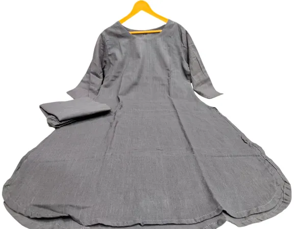 Grey_Color_South_Cotton_Kurti_Plazo_Set