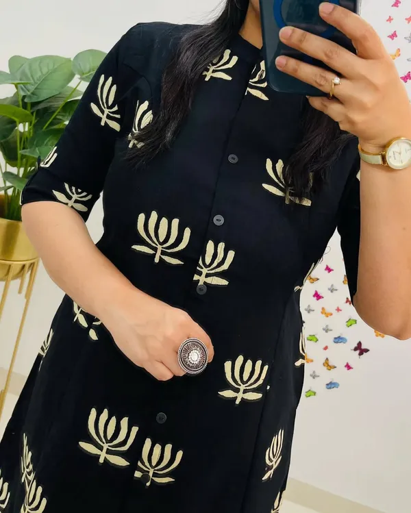 A-Line_Printed_Black_Cotton_Co-erd_set