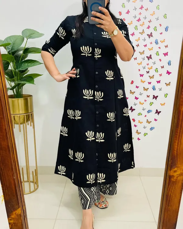 A-Line_Printed_Black_Cotton_Co-erd_set