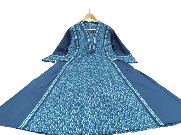 Kalamkari_Print_Aline_Blue_Cotton_Middy
