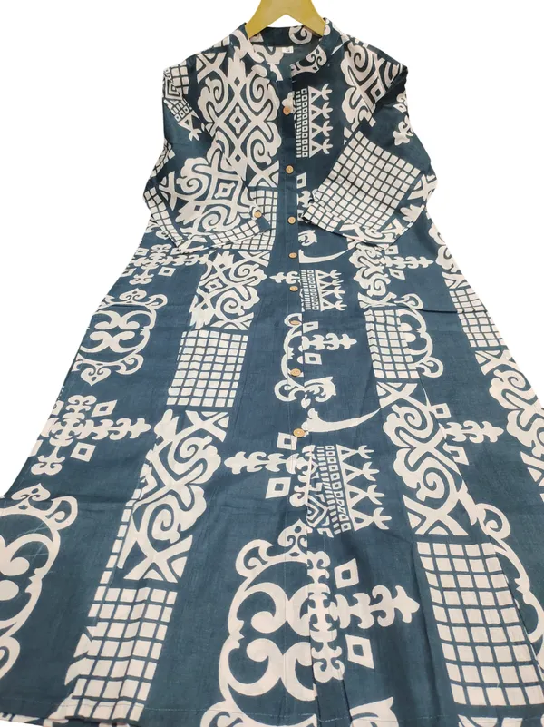 A-Line_Printed_Dark_Grey_Cotton_Co-erd_set