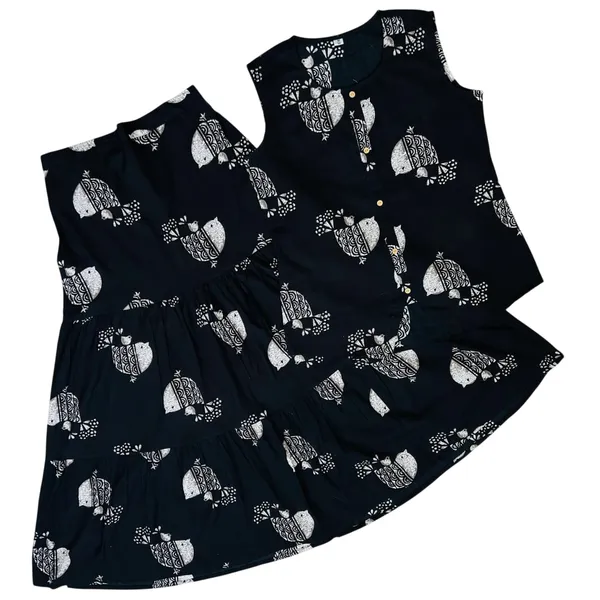 Printed_Black_Color_Cotton_Skirt_Top