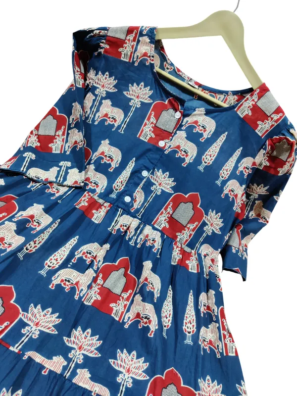 Printed_Blue_Cotton_Middi_Gown