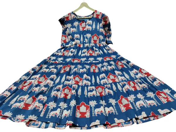 Printed_Blue_Cotton_Middi_Gown
