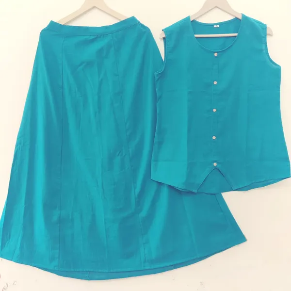 Sky_Blue_Color_Cotton_Skirt_Top