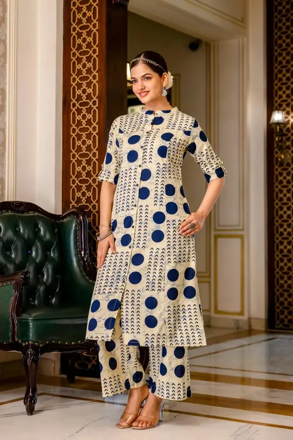Printed_Off-White_Kurti_Plazo_Set