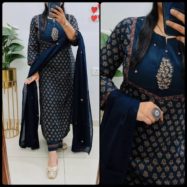 Printed_Blue_Color_Cotton_Suit_Set