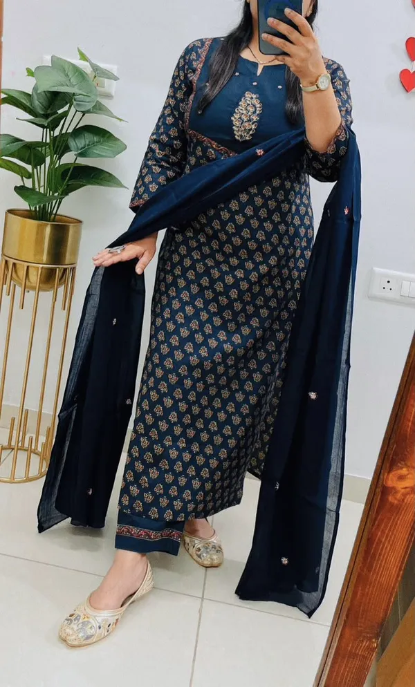 Printed_Blue_Color_Cotton_Suit_Set