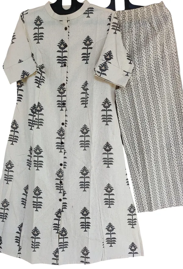 Printed_Cotton_White_Kurti_Plazo_Set
