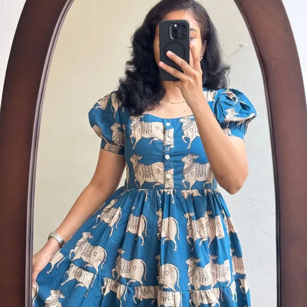 Beautiful_Printed_Blue_Cotton_Midi_Kurti
