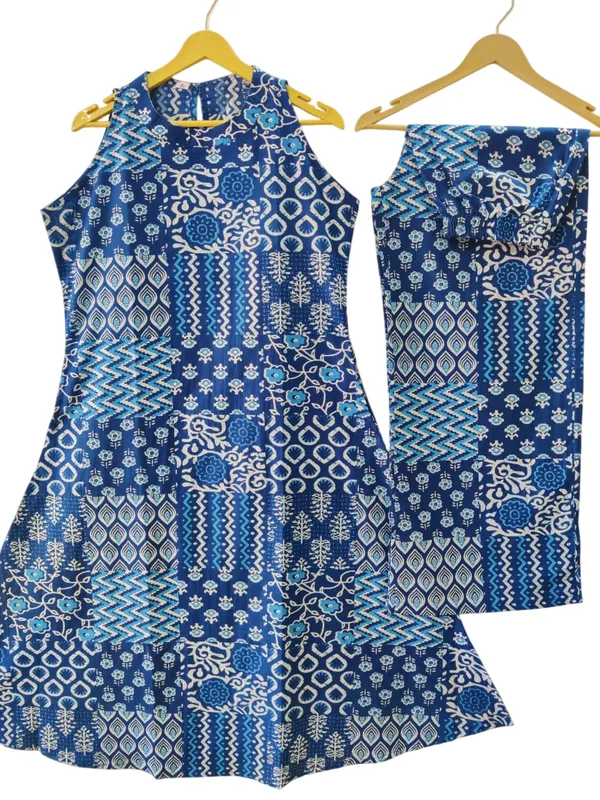 Aline_Halter_Nack_Blue_Kurti_Plazo_Set