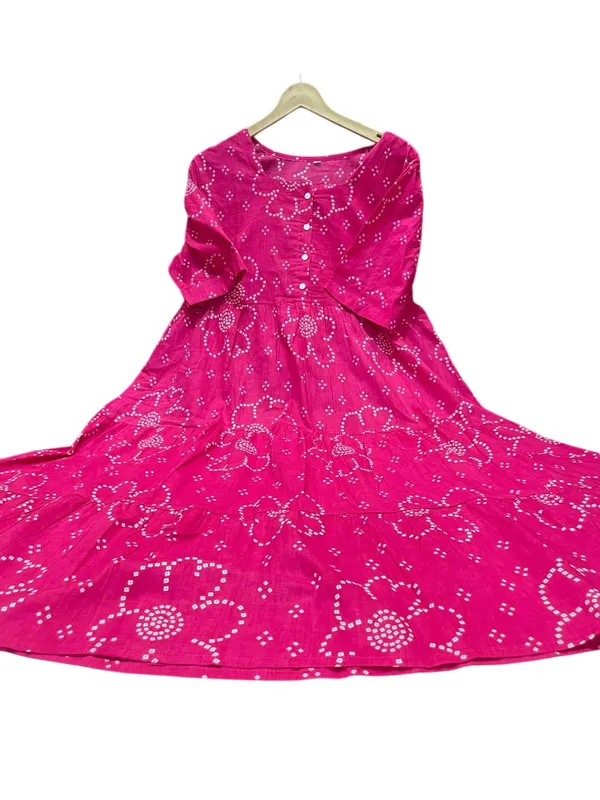 Ikkat_Print_Pink_Cotton_Midi_Kurti
