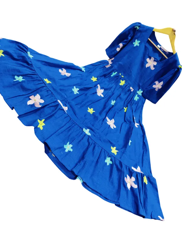 Beautiful_Embroidary_Work_Blue_Cotton_Midi_Kurti