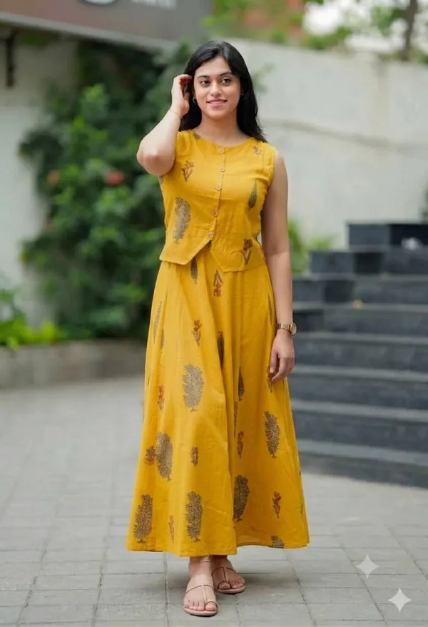 Printed_Yellow_Cotton_Skirt_Top