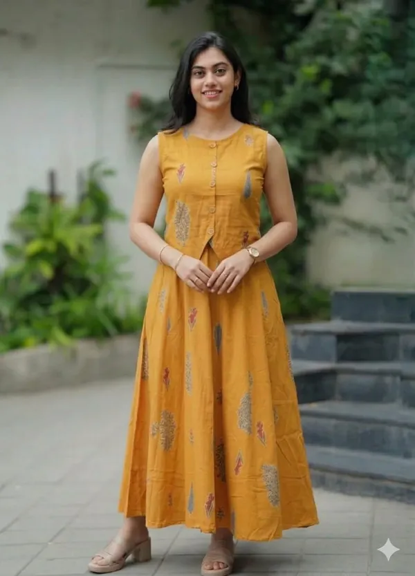 Printed_Yellow_Cotton_Skirt_Top