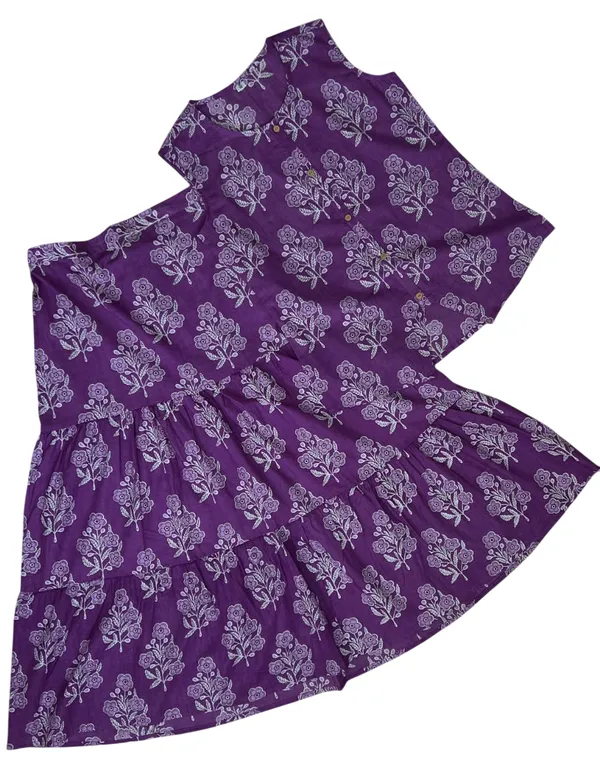 Printed_Wine_Color_Cotton_Skirt_Top