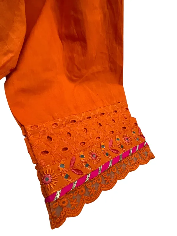 Embroidery_Work_Orange_Color_Cotton_Suit_Set