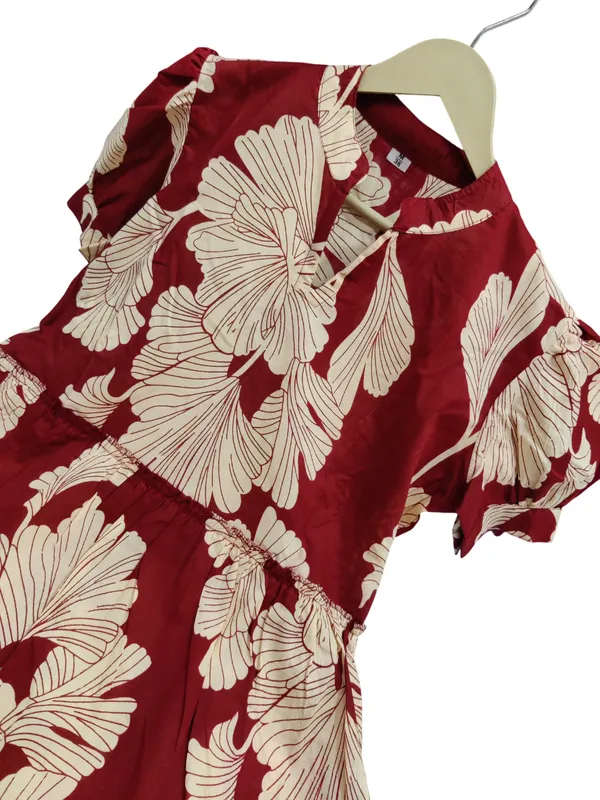 Printed_Maroon_Cotton_Middi_Gown