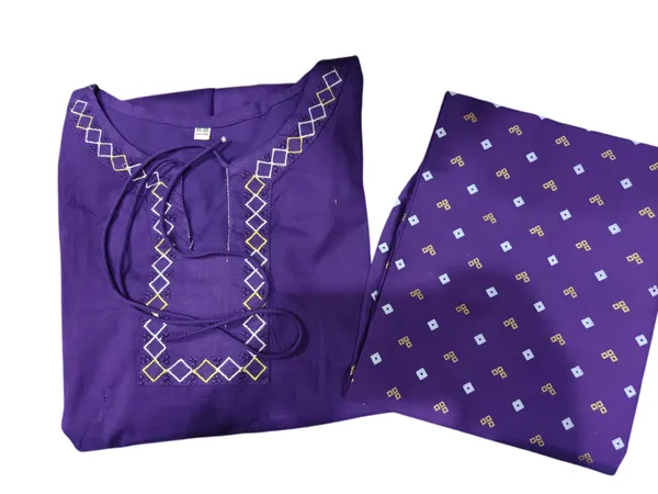 Embroidery_Work_Blue_Cotton_Co_ord_Set