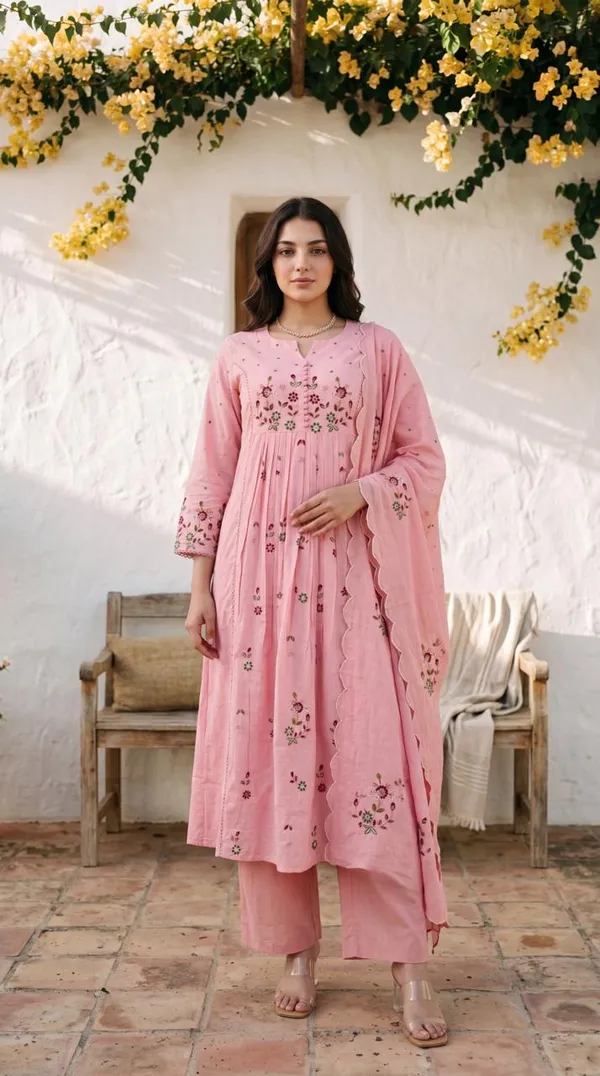 Designer_Embroidery_Work_Pink_Cotton_Suit_Set