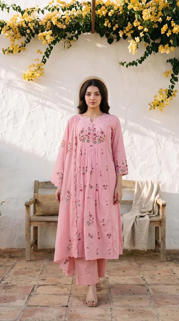 Designer_Embroidery_Work_Pink_Cotton_Suit_Set