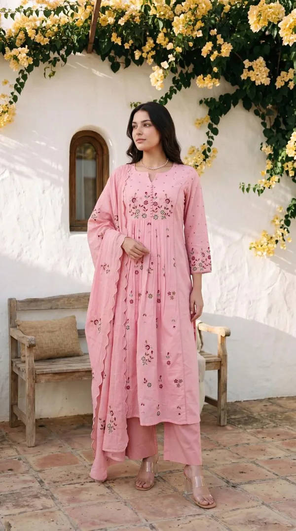 Designer_Embroidery_Work_Pink_Cotton_Suit_Set