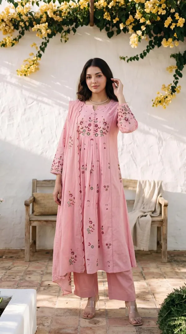 Designer_Embroidery_Work_Pink_Cotton_Suit_Set