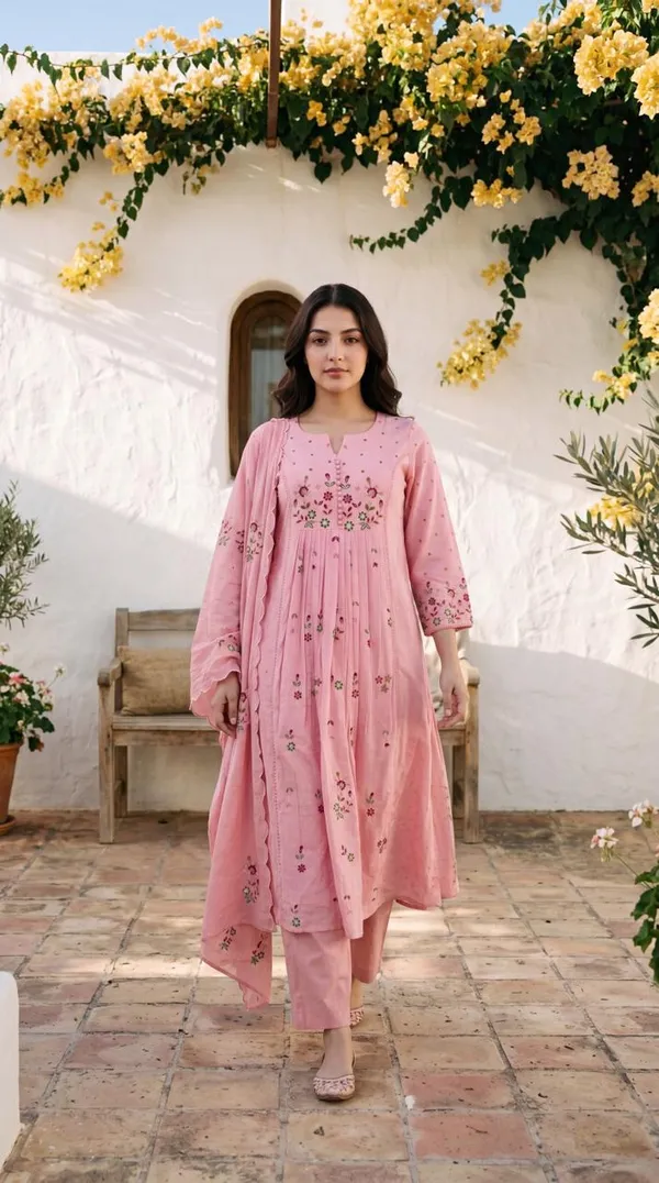 Designer_Embroidery_Work_Pink_Cotton_Suit_Set