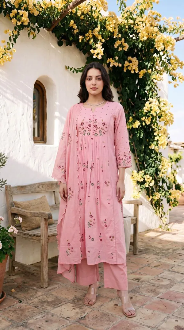 Designer_Embroidery_Work_Pink_Cotton_Suit_Set