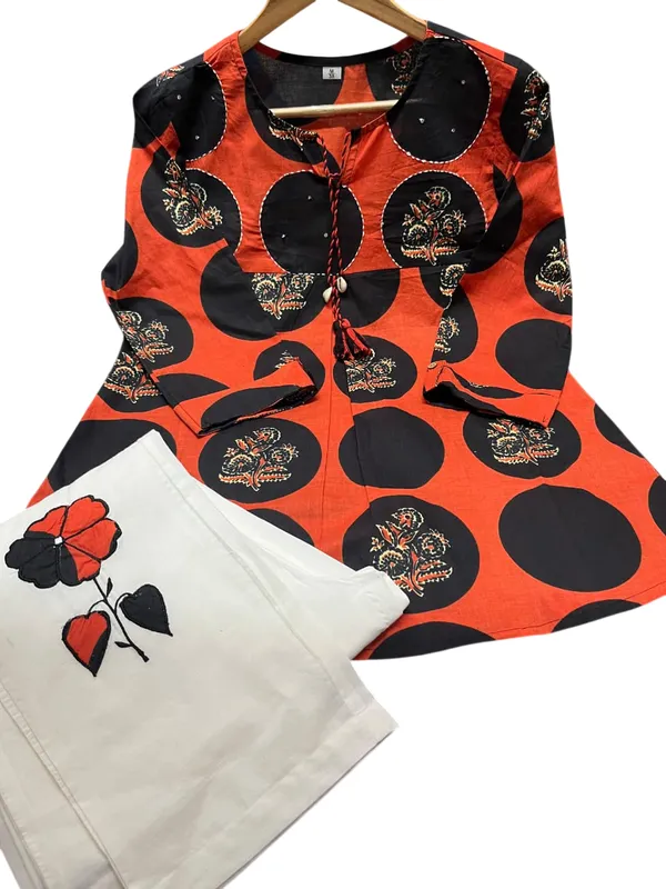 Kantha_Embroidered_Red_Cotton_Co-Ord_Set