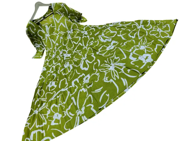 Printed_Green_Cotton_Middi_Gown