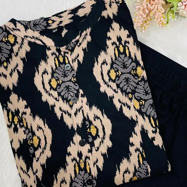 Printed_Cotton_Black_Kurti_Plazo_Set