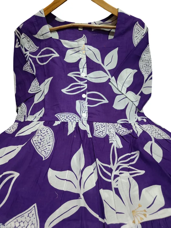 Beautifull_Printed_Purple_Color_Cotton_Midi_Gown