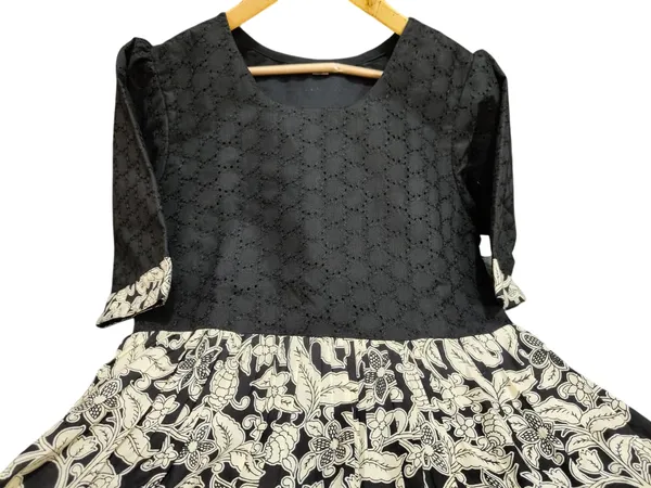 Black_Chikan_shifli_cotton_middi_Gown