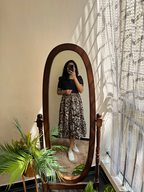 Black_Chikan_shifli_cotton_middi_Gown