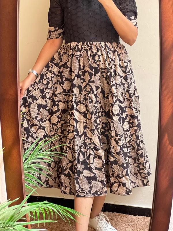 Black_Chikan_shifli_cotton_middi_Gown