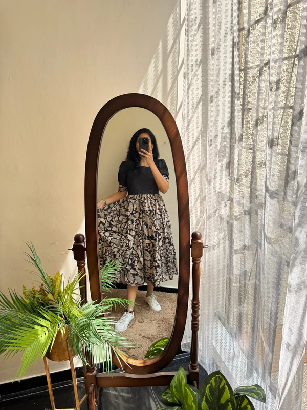 Black_Chikan_shifli_cotton_middi_Gown