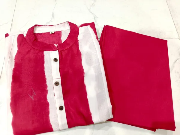 Floral_Print_Cotton_Pink_Kurti_Plazo_Set