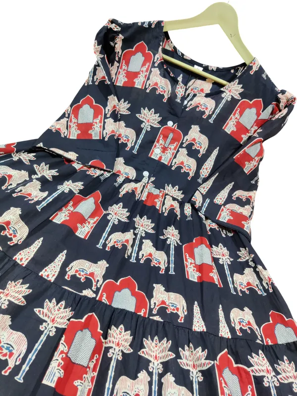 Printed_Black_Cotton_Middi_Gown