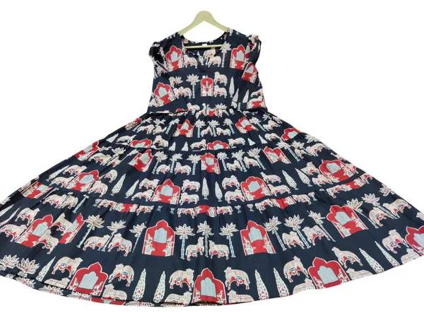 Printed_Black_Cotton_Middi_Gown