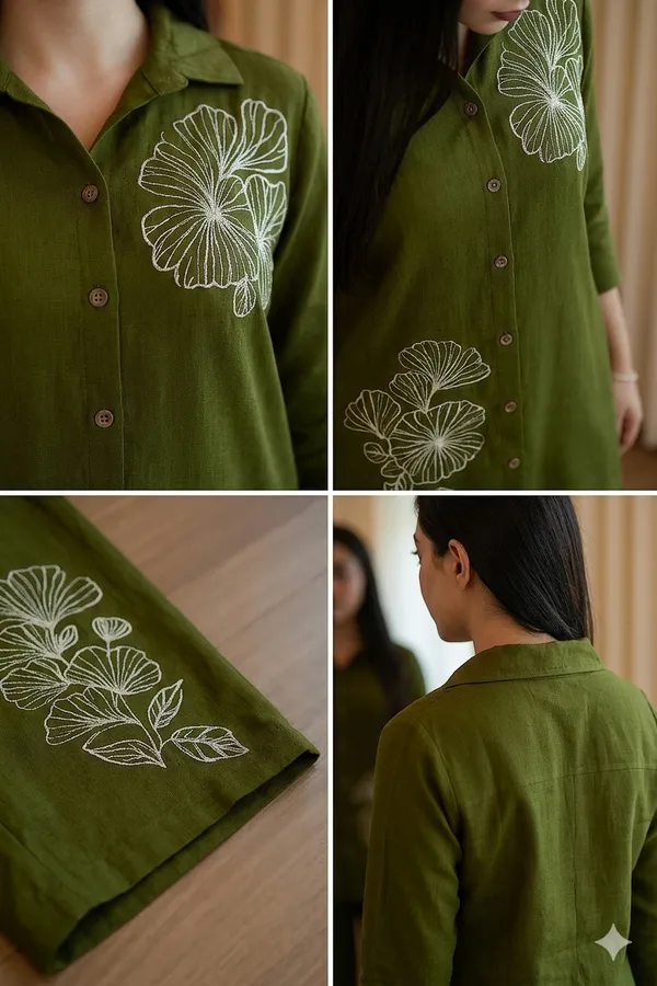 Embroidery_Work_Cotton_Green_Co_erd_Set
