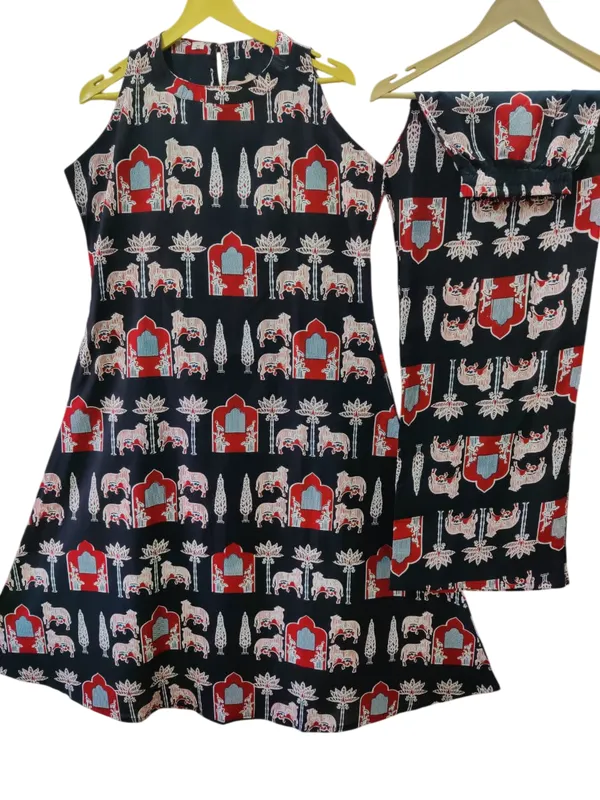 Aline_Halter_Neck_Black_Kurti_Plazo