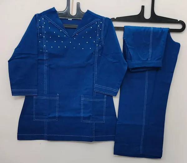 Cotton_Slub_Blue_Hand_Work_Co_ord_Set
